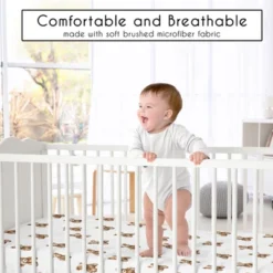 Sweet Jojo Designs Boy, Girl, Unisex/Gender Neutral Baby Fitted Crib Sheet Boho Teddy Bear Brown And White