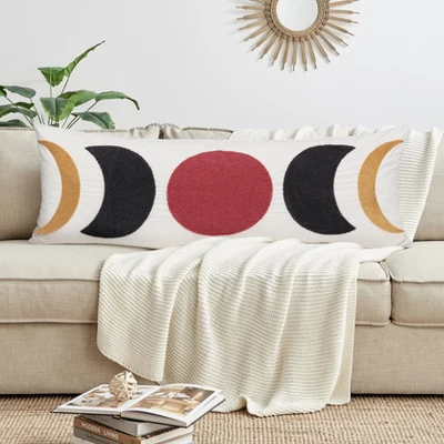 Sweet Jojo Designs Gender Neutral Body Pillow Cover (Pillow Not Included) 54in.x20in. Boho Moon Red Black Yellow 4 Sweet Jojo Designs Gender Neutral Body Pillow Cover (Pillow Not Included) 54in.x20in. Boho Moon Red Black Yellow - Image 2