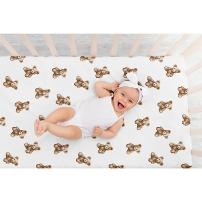 Sweet Jojo Designs Boy, Girl, Unisex/Gender Neutral Baby Fitted Crib Sheet Boho Teddy Bear Brown And White 7 Sweet Jojo Designs Boy, Girl, Unisex/Gender Neutral Baby Fitted Crib Sheet Boho Teddy Bear Brown And White - Image 5