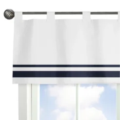 Sweet Jojo Designs Window Valance Treatment 54in. Hotel White And Blue -Sweets Jojo Shop GUEST 0bd97f4f 28bc 4083 8f4f e78ec17334b6