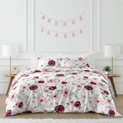 Watercolor Floral Bedding Set Burgundy Wine/Pink - Sweet Jojo Designs -Sweets Jojo Shop GUEST 0ca064c8 df61 4540 9bbe d2836aa583ac