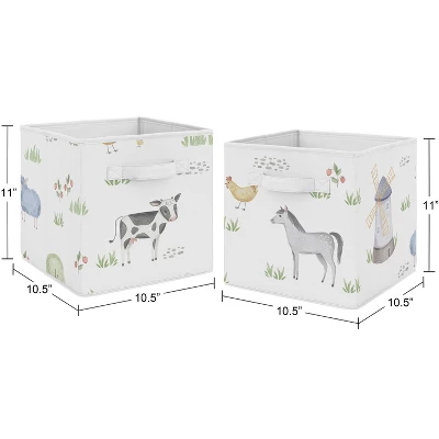 Sweet Jojo Designs Boy Or Girl Gender Neutral Unisex Fabric Storage Bins Set Farm Animals 4 Sweet Jojo Designs Boy Or Girl Gender Neutral Unisex Fabric Storage Bins Set Farm Animals - Image 2