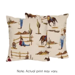 Sweet Jojo Designs Boy Decorative Throw Pillow Covers 18in. (Pillow Inserts Not Included) Wild West Cowboy Multicolor 2pc -Sweets Jojo Shop GUEST 10172af0 f332 41a2 9b1d 679a96851d6e