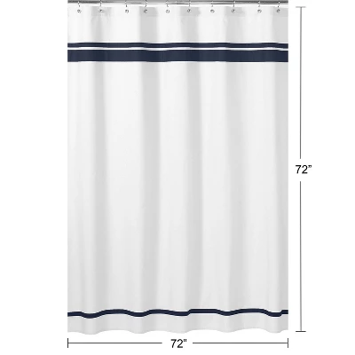 Sweet Jojo Designs Shower Curtain 72in.x72in. Hotel White And Navy Blue 6 Sweet Jojo Designs Shower Curtain 72in.x72in. Hotel White And Navy Blue - Image 4
