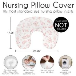 Sweet Jojo Designs Girl Support Nursing Pillow Cover (Pillow Not Included) Botanical Pink And White -Sweets Jojo Shop GUEST 10c4c205 0416 4465 8ec5 fcb2124ef82b