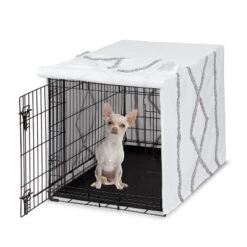 Sweet Jojo Designs Dog Crate Kennel Cover 24in. Boho Fringe White And Grey -Sweets Jojo Shop GUEST 1156b2d4 d15d 4427 9e26 4c8d8e976a41