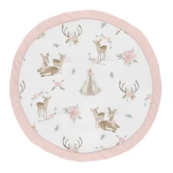 Sweet Jojo Designs Girl Baby Tummy Time Playmat Deer Floral Pink Taupe And Green -Sweets Jojo Shop GUEST 11af2b2f cb12 41eb 8dcc c07cc1eea8cd
