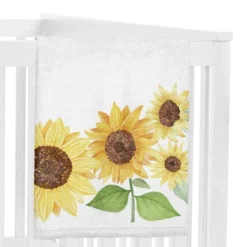 Sweet Jojo Designs Girl Baby Milestone Blanket Sunflower Yellow Green And White