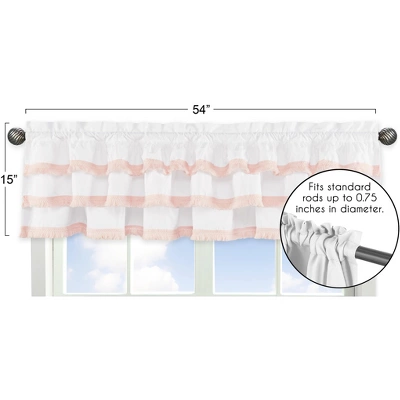 Sweet Jojo Designs Window Valance Treatment 54in. Boho Fringe White And Pink 6 Sweet Jojo Designs Window Valance Treatment 54in. Boho Fringe White And Pink - Image 4
