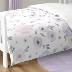 Sweet Jojo Designs Girl Toddler Bedding Set Watercolor Floral Purple Pink And Grey 5pc -Sweets Jojo Shop GUEST 15fb820d eacd 48b4 a149 f3b46fa3c6d8
