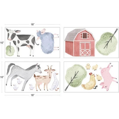 Sweet Jojo Designs Boy Or Girl Gender Neutral Unisex Wall Decal Stickers Art Nursery Décor Farm Animals Multicolor 4pc 4 Sweet Jojo Designs Boy Or Girl Gender Neutral Unisex Wall Decal Stickers Art Nursery Décor Farm Animals Multicolor 4pc - Image 2