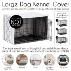 Sweet Jojo Designs Dog Crate Kennel Cover 42in. Boho Fringe White And Grey -Sweets Jojo Shop GUEST 17a82727 eb1a 444c 8889 437456f9dd94