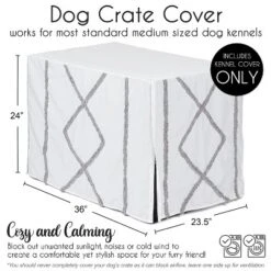 Sweet Jojo Designs Gender Neutral Unisex Dog Crate Kennel Cover 36in. Boho Fringe White And Grey -Sweets Jojo Shop GUEST 18149cdd f030 4efd 808a 9075f5f4f0b3