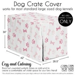 Sweet Jojo Designs Girl Dog Crate Kennel Cover 42in. Paw And Bone Pink And White -Sweets Jojo Shop GUEST 1980468d 888b 4fc4 a545 a806d0e28f70