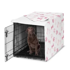 Sweet Jojo Designs Girl Dog Crate Kennel Cover 42in. Paw And Bone Pink And White -Sweets Jojo Shop GUEST 1ddfb639 e68e 4ac0 9b21 952063b81ea4