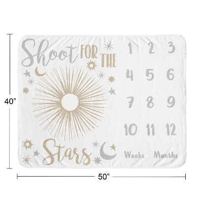 Sweet Jojo Designs Girl Baby Milestone Blanket Celestial Grey And Gold 4 Sweet Jojo Designs Girl Baby Milestone Blanket Celestial Grey And Gold - Image 2