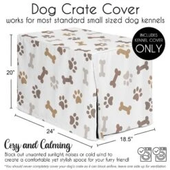 Sweet Jojo Designs Dog Crate Kennel Cover 24in. Paw And Bone Brown Grey And Taupe -Sweets Jojo Shop GUEST 1f6d83f8 52f2 427d 99f3 0d59920130e7