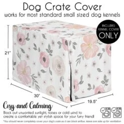 Sweet Jojo Designs Dog Crate Kennel Cover 30in. Watercolor Floral Pink And Grey -Sweets Jojo Shop GUEST 214a353e 4312 4563 a2a1 410dce49a6eb