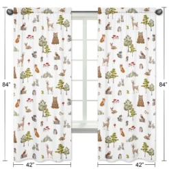 Sweet Jojo Designs Boy Girl Gender Neutral Unisex Window Curtain Panels Drapes 84in. Watercolor Woodland Forest Animals Orange Green And Brown -Sweets Jojo Shop GUEST 232158ee ae97 45e0 b776 f08ddfa14f14