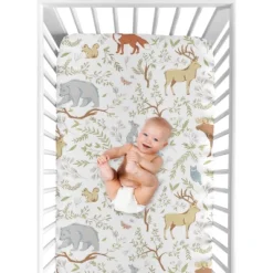 Sweet Jojo Designs Fitted Crib Sheet - Woodland Toile - Animal Print -Sweets Jojo Shop GUEST 2382fc28 28a5 4a7d a343 5ba51814316d