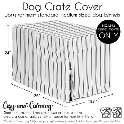 Sweet Jojo Designs Dog Crate Kennel Cover 36in. Stripe White And Grey 6 Sweet Jojo Designs Dog Crate Kennel Cover 36in. Stripe White And Grey - Image 4