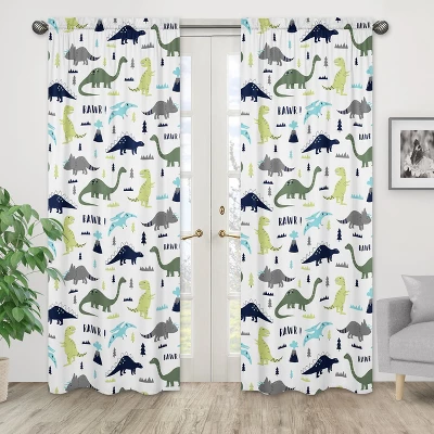 Sweet Jojo Designs Boy Window Curtain Panels Drapes 84in Mod Dinosaur Blue And Green 3 Sweet Jojo Designs Boy Window Curtain Panels Drapes 84in Mod Dinosaur Blue And Green