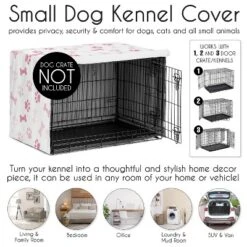 Sweet Jojo Designs Girl Dog Crate Kennel Cover 30in. Paw And Bone Pink And White -Sweets Jojo Shop GUEST 2590ef6f 2607 46e8 98da b55b6e1b1c4a