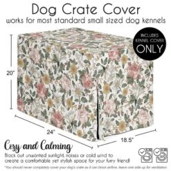 Sweet Jojo Designs Girl Dog Crate Kennel Cover 24in. Vintage Floral Pink Green And Yellow -Sweets Jojo Shop GUEST 26087d79 3071 4163 bf76 9ed1a9291b1b