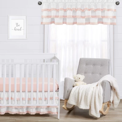 Sweet Jojo Designs Window Valance Treatment 54in. Boho Fringe White And Pink 4 Sweet Jojo Designs Window Valance Treatment 54in. Boho Fringe White And Pink - Image 2