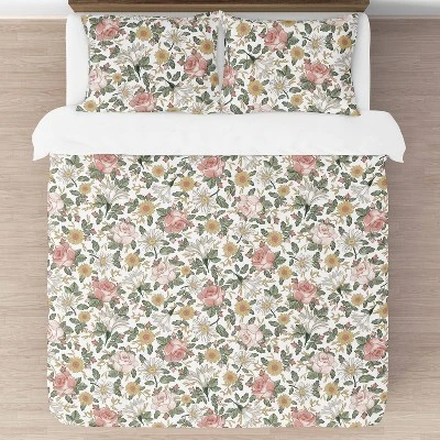 3pc Queen Vintage Floral Bedding Set Pink/Green - Sweet Jojo Designs 3 3pc Queen Vintage Floral Bedding Set Pink/Green - Sweet Jojo Designs