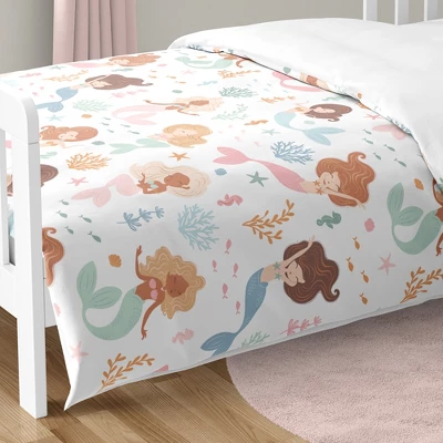 Sweet Jojo Designs Girl Toddler Bedding Set Mermaids Pink Blue And Orange 5pc 7 Sweet Jojo Designs Girl Toddler Bedding Set Mermaids Pink Blue And Orange 5pc - Image 5