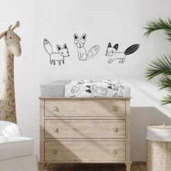 Sweet Jojo Designs Changing Pad Cover - Fox - Black/White