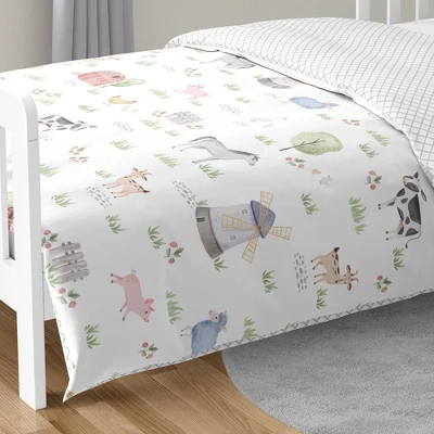 Sweet Jojo Designs Boy, Girl, Unisex/Gender Neutral Toddler Bedding Set Farm Animals Multicolor 5 Pc 7 Sweet Jojo Designs Boy, Girl, Unisex/Gender Neutral Toddler Bedding Set Farm Animals Multicolor 5 Pc - Image 5