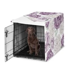 Sweet Jojo Designs Girl Dog Crate Kennel Cover 42in. Peony Floral Garden Purple Ivory And Green -Sweets Jojo Shop GUEST 3149d564 82d5 4e09 8156 33490d519df4