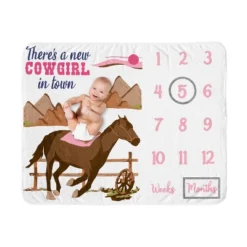 Sweet Jojo Designs Girl Baby Milestone Blanket Western Cowgirl Pink Brown And Beige -Sweets Jojo Shop GUEST 32255c3f ef24 4c5e 9b80 ef7013d46e38