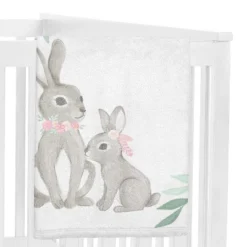 Sweet Jojo Designs Girl Baby Milestone Blanket Bunny Floral Pink Green And Grey