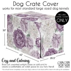 Sweet Jojo Designs Girl Dog Crate Kennel Cover 42in. Peony Floral Garden Purple Ivory And Green -Sweets Jojo Shop GUEST 332840f6 250e 4841 a8d7 5906d9c35a4e