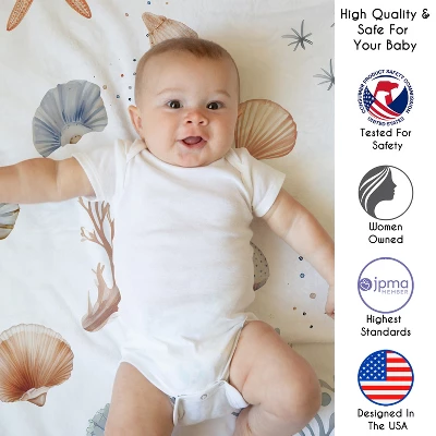 Sweet Jojo Designs Boy, Girl, Unisex/Gender Neutral Baby Tummy Time Playmat Seashells Multicolor 4 Sweet Jojo Designs Boy, Girl, Unisex/Gender Neutral Baby Tummy Time Playmat Seashells Multicolor - Image 2