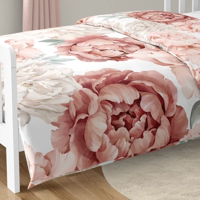 Sweet Jojo Designs Girl Toddler Bedding Set Peony Floral Garden Pink And Ivory 5pc 7 Sweet Jojo Designs Girl Toddler Bedding Set Peony Floral Garden Pink And Ivory 5pc - Image 5