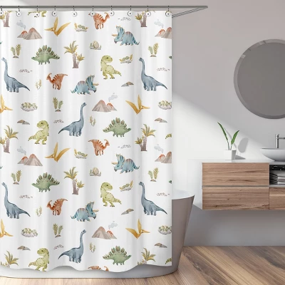 Sweet Jojo Designs Boy Shower Curtain 72in.x72in. Watercolor Dinosaur Dino Multicolor 3 Sweet Jojo Designs Boy Shower Curtain 72in.x72in. Watercolor Dinosaur Dino Multicolor