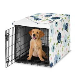 Sweet Jojo Designs Dog Crate Kennel Cover 36in. Watercolor Floral Navy Blue And Pink -Sweets Jojo Shop GUEST 39364b8c e006 467d ba29 e9d0bede85bd