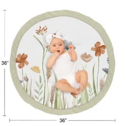 Sweet Jojo Designs Girl Baby Tummy Time Playmat Watercolor Floral Garden Green Blue And Orange -Sweets Jojo Shop GUEST 3b0e12ed a12d 4b81 bc21 321f8ab23daa