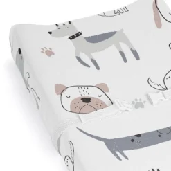 Sweet Jojo Designs Boy, Girl, Unisex/Gender Neutral Changing Pad Sheet Cartoon Puppy Grey Taupe And Blue -Sweets Jojo Shop GUEST 3ba20480 dfa2 440f b617 27a290095b24