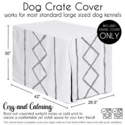 Sweet Jojo Designs Dog Crate Kennel Cover 42in. Boho Fringe White And Grey -Sweets Jojo Shop GUEST 3cdc5a7f b4c1 43a9 b114 0a9a8c846b49