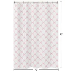 Sweet Jojo Designs Girl Shower Curtain 72in.x72in. Ballerina And Ballet Bows Pink And White -Sweets Jojo Shop GUEST 3d922236 b5df 4abe a5f0 333b2123ba5d