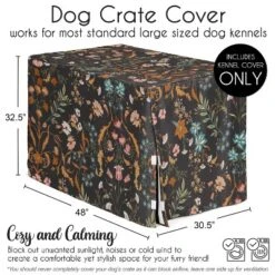 Sweet Jojo Designs Girl Dog Crate Kennel Cover 48in. Boho Floral Wildflower Black And Orange -Sweets Jojo Shop GUEST 3f7d21e0 5598 413e ba26 0316049491bf