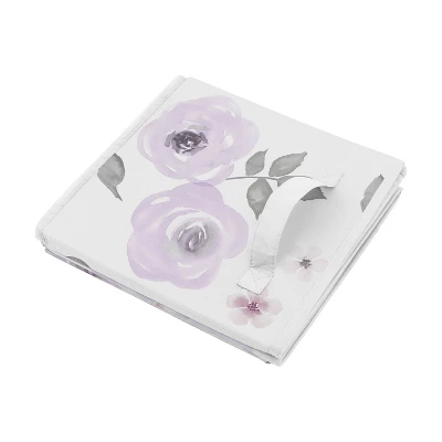 Sweet Jojo Designs Fabric Storage Bins Set Watercolor Floral Purple Grey And Pink 5 Sweet Jojo Designs Fabric Storage Bins Set Watercolor Floral Purple Grey And Pink - Image 3