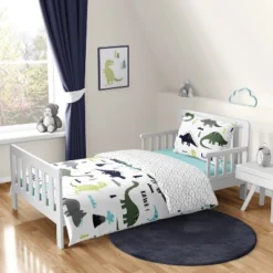 Sweet Jojo Designs Boy Toddler Bedding Set Mod Dinosaur Blue And Green Blue And Green 5pc. -Sweets Jojo Shop GUEST 43c7fd72 c409 4689 a8dd e0da8ee77a91