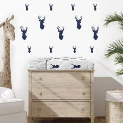 Sweet Jojo Designs Changing Pad Cover - Navy & White Stag