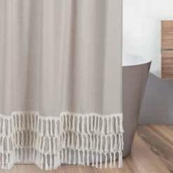 Botanical Leaf Linen Shower Curtain Beige - Sweet Jojo Designs -Sweets Jojo Shop GUEST 45a446cd 8f82 4406 96cc 21999ffa949b